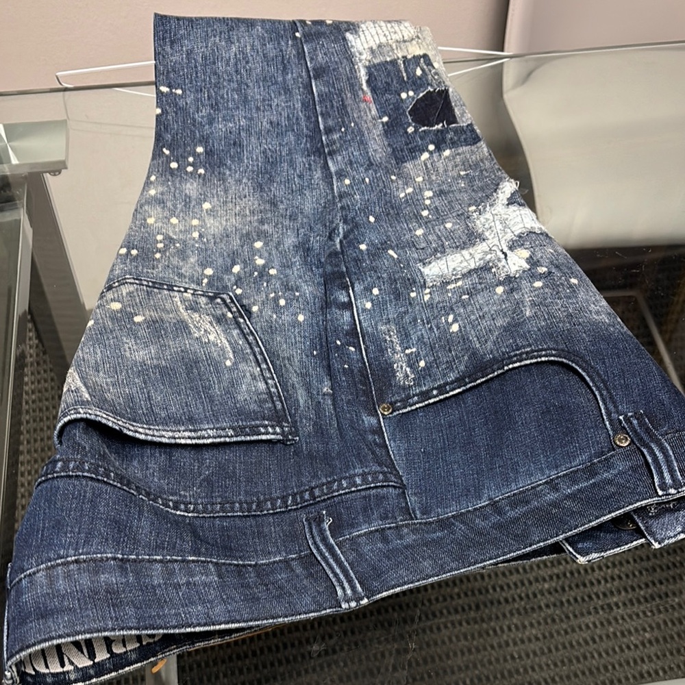 Distressed Blue Denim Jeans